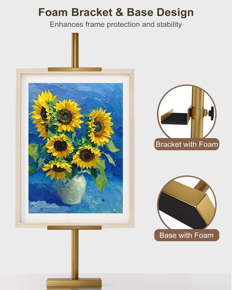 Victawks Adjustable Tabletop Easel Stand, Picture Easels for Display Up to 29"" H, Metal Picture Frame Holder Stand Table for Art, Photo (Gold) - Image 5